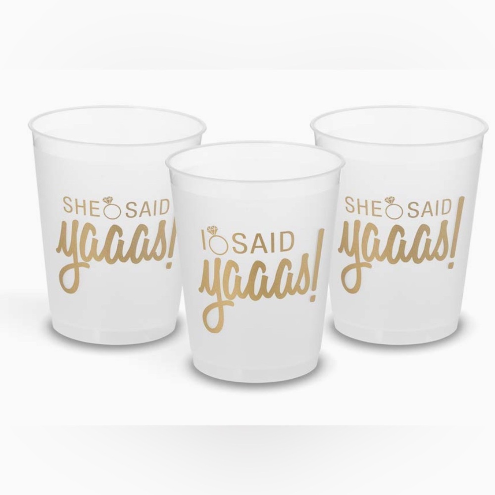 🦄New 16 Cups: 14 SHE SAID YAAAS -16oz Clear Hard Plastic Party Cups